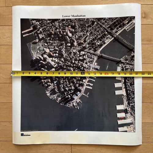 Lower Manhattan Aerial Photo Before 9/11 Twin Towers In Tact 22”x23” - Picture 8 of 9