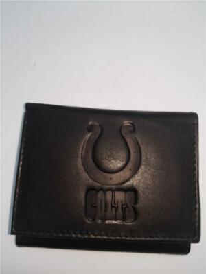 New Indianapolis Colts Black Leather Wallet Tri-Fold Great Gift