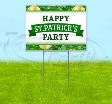 HAPPY ST. PATRICK'S PARTY 18x24 Yard Sign WITH STAKE Corrugated Bandit HOLIDAY
