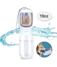 550ml Plastic 2 In 1 portable Pet Dog Outdoor Travel Water Bottle Food Container