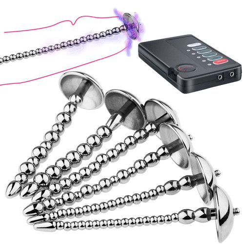 Barella Uomo Elettrica E-stim Asta Suono Uretrale Dilatatore Pene Plug Metallo NUOVO - Foto 1 di 22