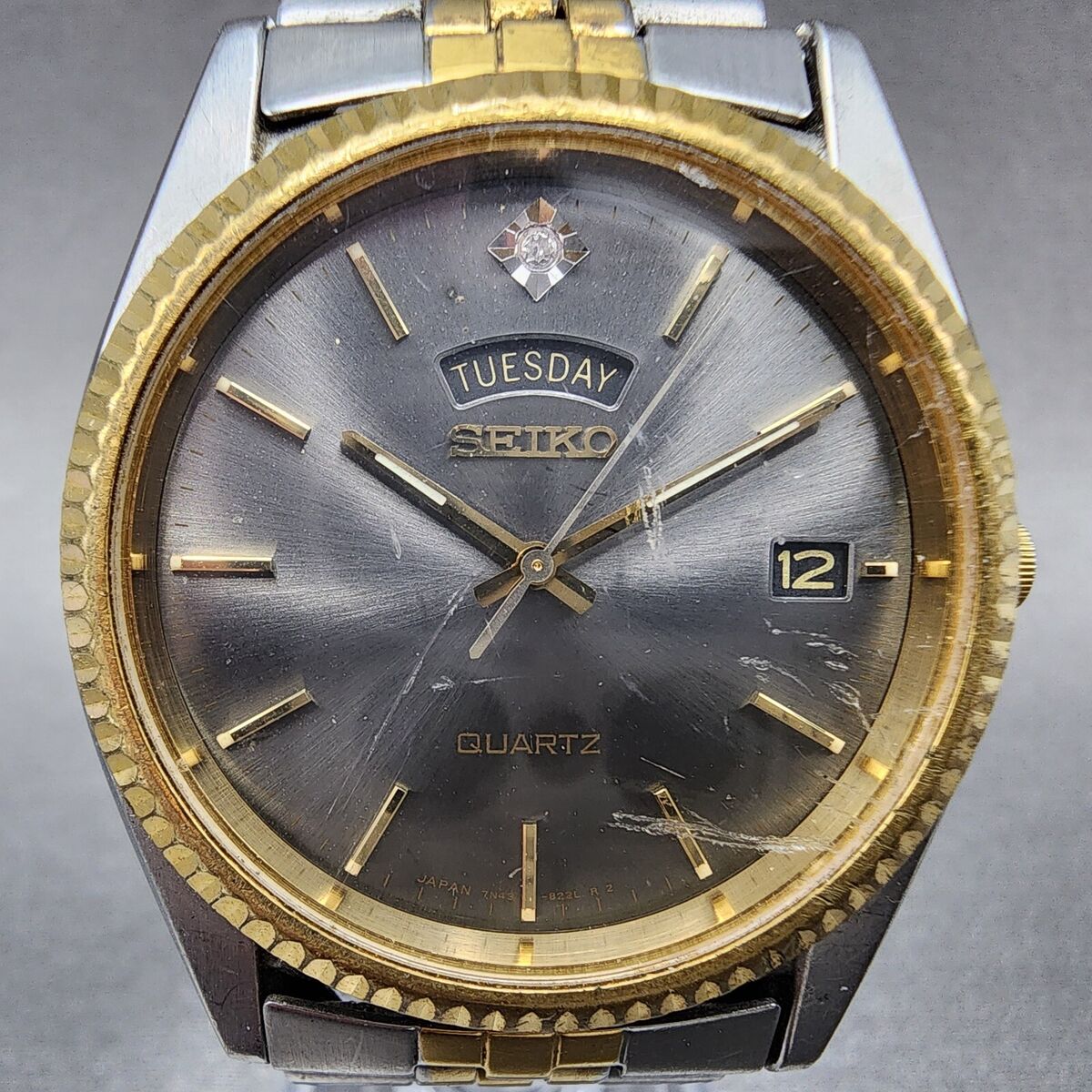 VTG Seiko President Watch Men 36mm Gray Dial Two Tone VTG Seiko President Watch Men 36mm Gray Dial Two Tone