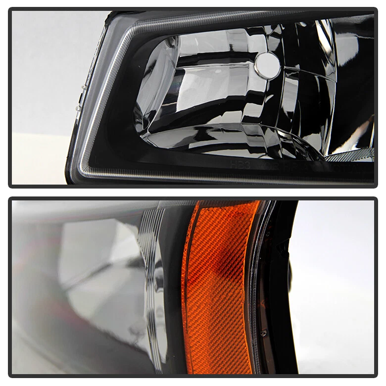 Black 2003-2006 Chevy Silverado 1500 2500 3500 Headlights+LED Tail Lights Lamps - Imagem 4 de 4