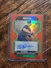 Brandon Barriera 2022 Prizm Draft Picks RED HOLO PRIZM AUTO #d/50 SP BLUE JAYS 