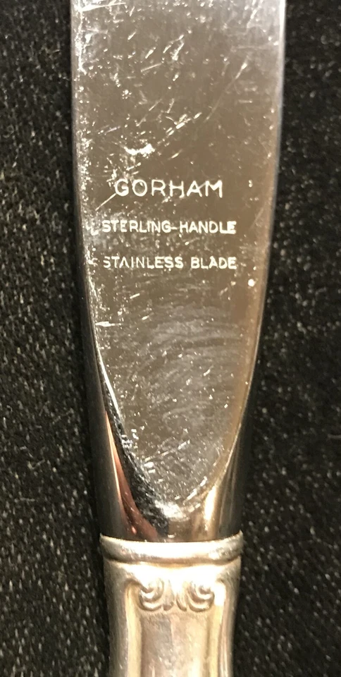 Cubiertos de plata de ley - Cuchillo regular Gorham Rondo moderno Foto 3 de 4