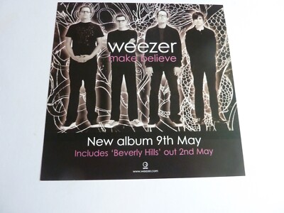WEEZER MAKE BELIEVE ORIGINAL DOUBLE SIDED PROMOTIONAL FLAT 12'' BY 12'' NEW UNUSED