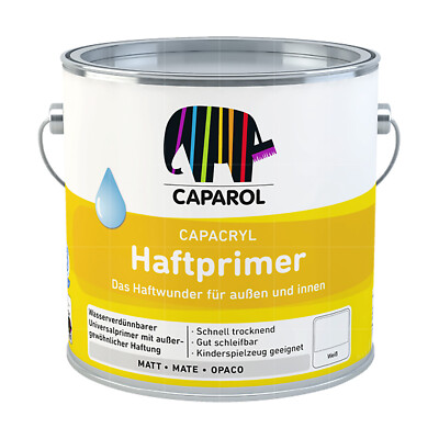 CAPAROL Capacryl Haftprimer 2.5 LTR Grundierung Holz Zink Aluminium PVC WEISS