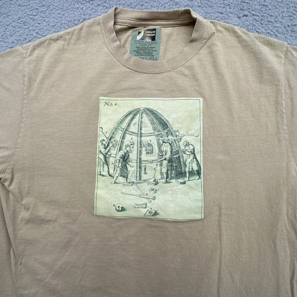Camiseta De Colección NOVA WEAR Para Hombres XL X-Large Marrón Sopladores de Vidrio Estudio Gráfico Camiseta Foto 3 de 4