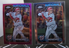 Lot of (2) 2024 Topps Chrome Pink Refractor & Base Joey Meneses #242