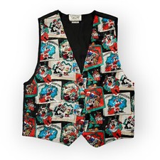 Looney Tunes Vest Adult One Size Christmas Taz Daffy Bugs Tweety Party Holiday