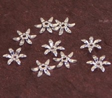 100 pcs of silver plated Brass flower beads cap 7.5mm