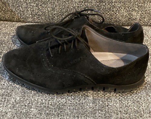 Black Suede Wingtip Oxford Shoes 