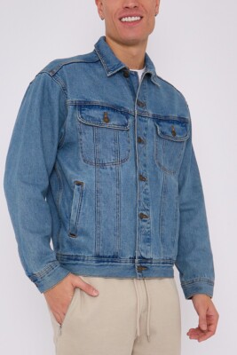 Ex Wrangler Herren Jeansjacke robust authentisch klassischer Kragen Western Sekunden