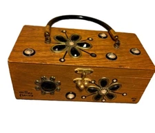 Vintage Enid Collins Texas Wood Purse Milles Fleurs MCM