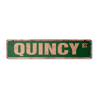 QUINCY Vintage Street Sign Childrens Name Room Metal Sign