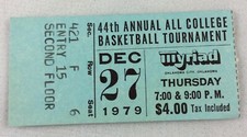1979 12/27 44th Annual All College Oklahoma Basketball Tournament Ticket Stub