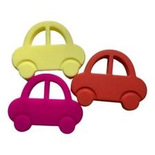 Lil' Jumbl BPA Free Baby Teething Car Toy TR003 Yellow Pink Orange LOT OF 3