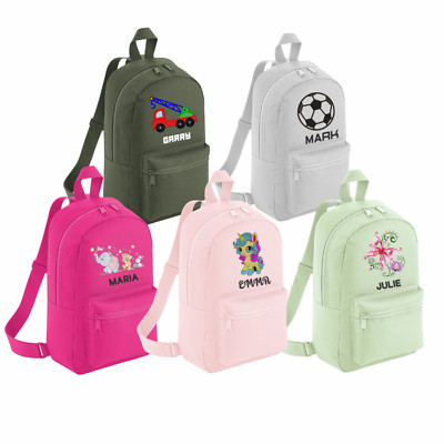 Personalisierter bestickter BG153 Dein Design und Name Mini Essential Kinder Rucksack
