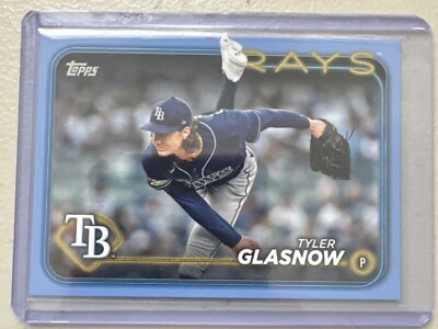 Tyler Glasnow 2024 Topps fathers Day Blue SSP  19/50 Tampa Bay Rays Rare  