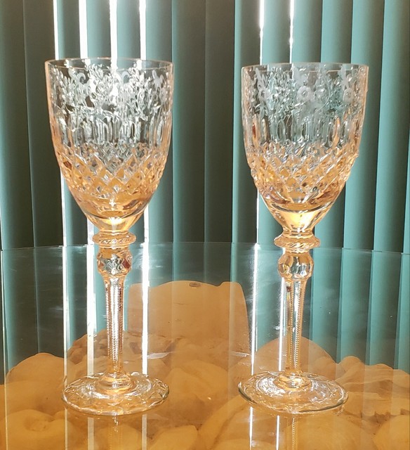 New Rogaska Crystal GALLIA Wine Hock Glasses 2 Sets of Two eBay