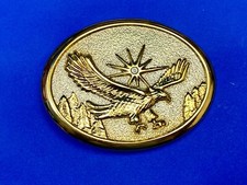 Patriotic Flyign Diving Hunting American Eagle With Starburst Belt Buckle