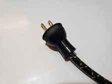 Round Vintage Antique Style BLACK  Electrical Plug for Lamp Cord Fan Steampunk 