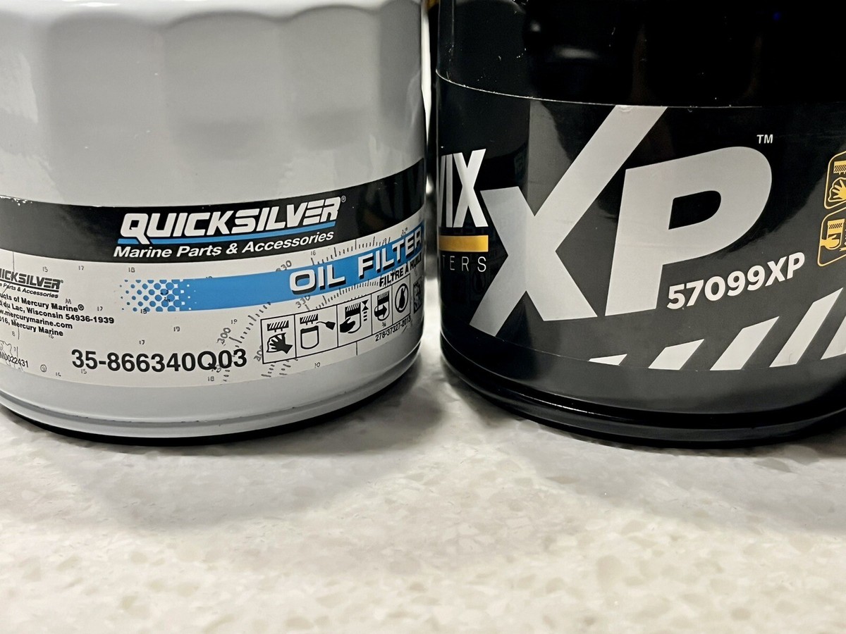 純銀67.4g QuickSilver 35-866340Q03 Oil Filter and WIX 57099XP Oil Filter