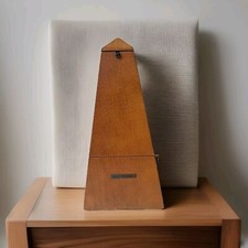 Vintage Seth Thomas Metronome De Maelzel Maple Case Wind-up