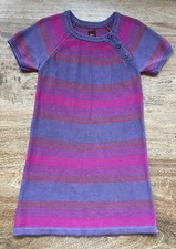 Tea Collection Knit Dress Size 6 EUC Purple Pink Stripe Short Sleeve Adorable!
