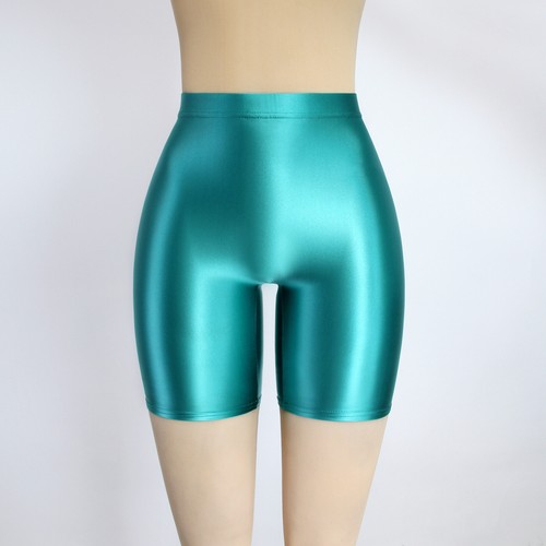 MJINM Women's Shiny Sexy Leggings Satin Glossy Opaque Cycling Short Jegging Soft - Picture 27 of 28