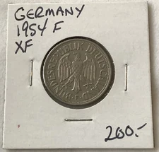 1954 F Germany 1 Mark Coin