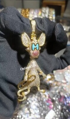 Men's Unique Character Pendant With Enamel In Lab Created Diamond 925 Silver