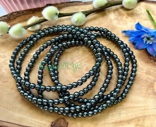 Wholesale Lot 6 Pcs Natural Hematite 4mm 7.5” Crystal Stretch Bracelet