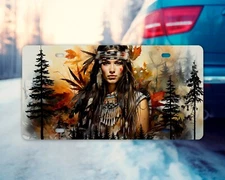Indigenous Girl Front License Plate, Vanity Plate, Car Accessory