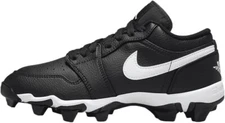 Youth 4 4.5 5 5.5 Nike Air Jordan 1 Low Cleat Black White football HF6885 001