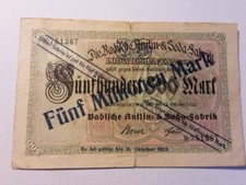  Pięćset marek, fabryka aniliny i sody Badische - 1922 500 marek -5 milionów 1923