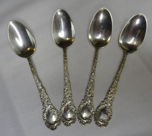 4 RW&S Robert Wallace & Sons Sterling Silver Demitasse Spoons No Monogram