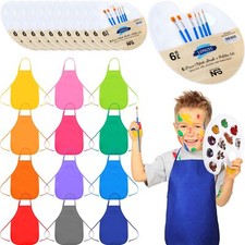 12 Packs Flat Paint Pallet Brush Set for Kids and 12 Pieces Children's Artist...