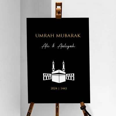 LIQUID_GRAPHICS Umrah Mubarak Welcome Sign Decorations Poster Islamic Gift Print A5 A4 A3 A2 A1