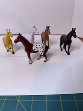 Lot Of 5 Horse Pony Toys Figures, Plastic, Various Sizes  Colors