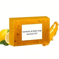 Handmade Turmeric Soap   Natural Skin Brightening with Lemon  Kojic Acid