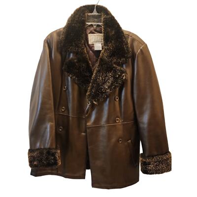 B B Dakota  Pret A Porter Coat Brown With Fake Fur Jacket, size L