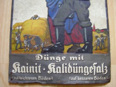 Antikes Blech Schild " Kainit Kalidngesalz " vor 1945 | eBay.de