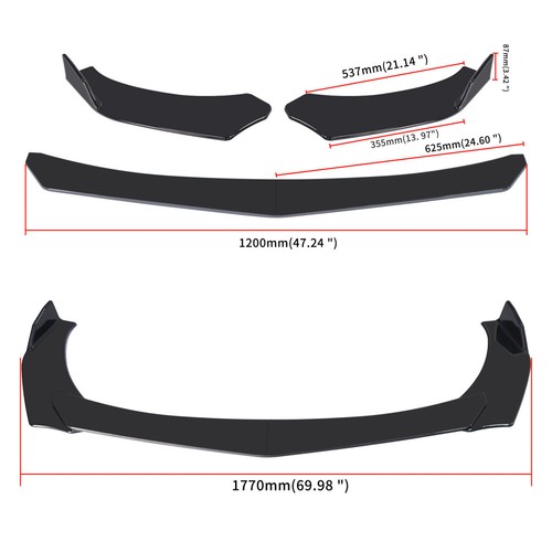 Front Bumper Lip Spoiler Splitter Side Skirt For BMW 1 Serie F20 F21 Hatch 11-23 - Picture 7 of 12