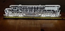 Rara lampada luce notturna display locomotiva acrilico elettrificato 2D su base binario