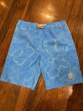 New Psycho Bunny Swim Trunks Atlantic Blue Size 14/16 14-16 Drawstring