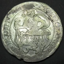 First Silver Dollar 1576 Dutch Colonial Holland mint 450 years old Early date RR