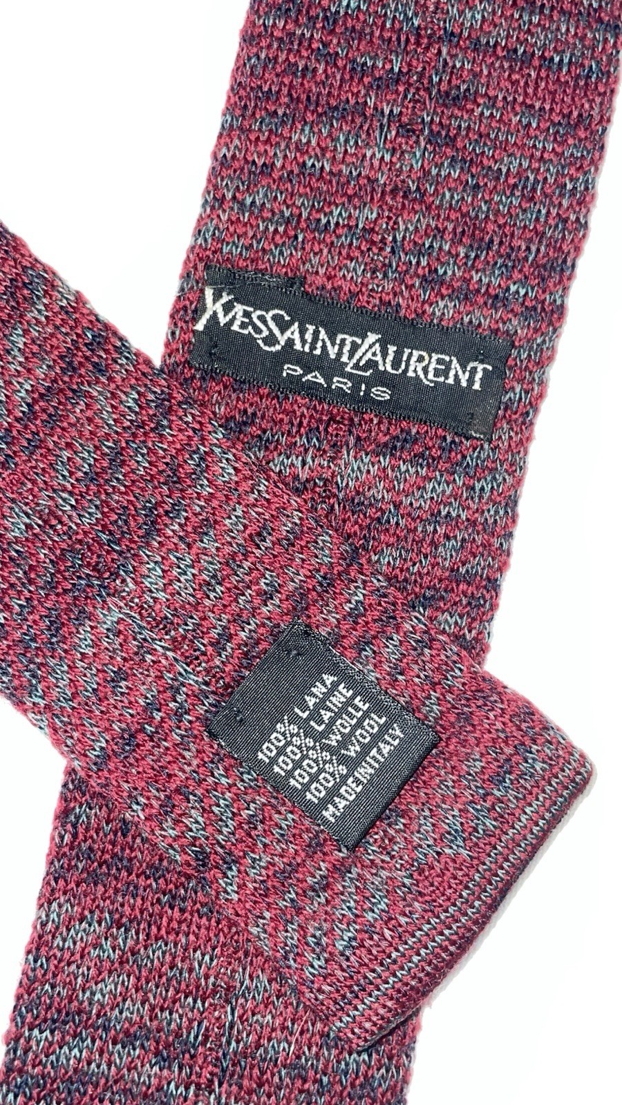 Cravatta Yves Saint Laurent fatta a maglia 100% lana