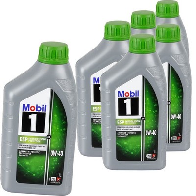 6x1L MOBIL ESP 0W40 MOTORÖL passend für PORSCHE C40 A40 MB 229.52/51 ACEA C2 C3