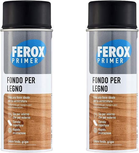 Fondo per Legno 400 Ml, Fondo Aggrappante per Verniciatura, Colore Grigio, Prime - Foto 11 di 12